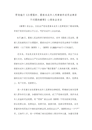 贯彻施行《办理强奸、猥亵未成年人刑事案件适用法律若干问题的解释》心得体会发言.docx