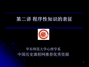 程序性知识的表征.ppt