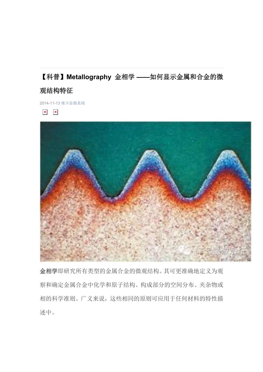 科普Metallography 金相学 ——如何显示金属和合金的微观结构特征.doc_第1页