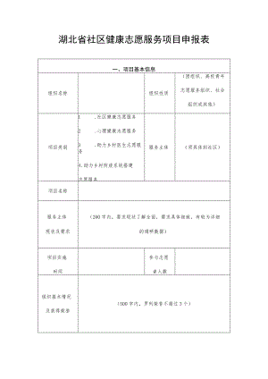 湖北省社区健康志愿服务项目申报表.docx