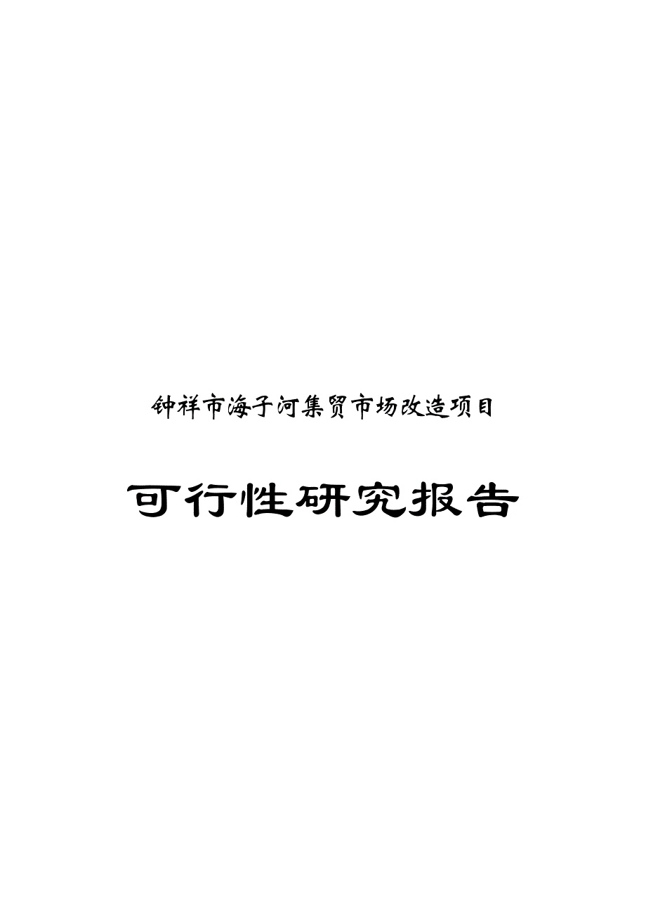 钟祥市海子河集贸市场改造项目可行性研究报告.doc_第2页