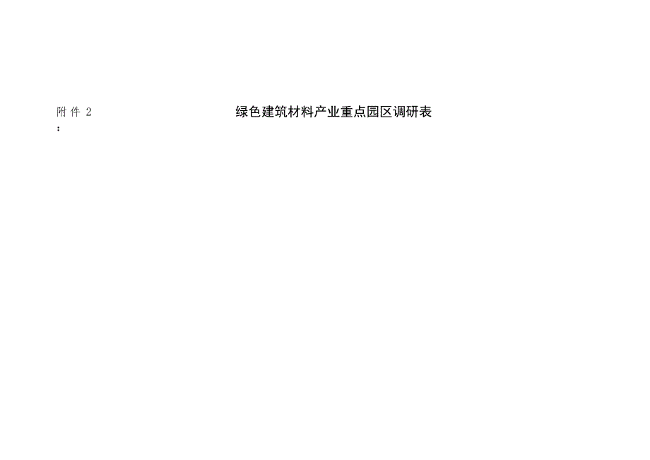 绿色建筑材料产业重点园区调研表.docx_第1页