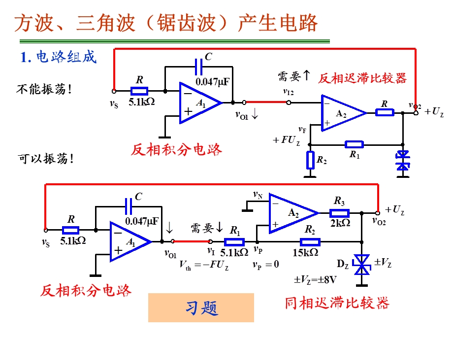 方波、三角波(锯齿波)产生电路.ppt_第2页