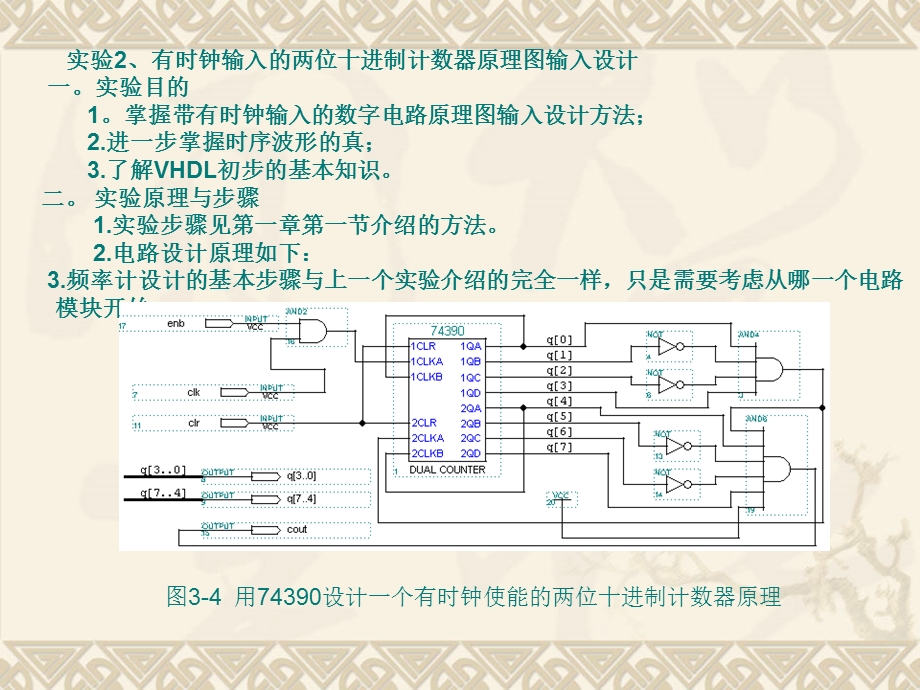 有时钟输入的两位十进制计数器原理图输入设计.ppt_第1页