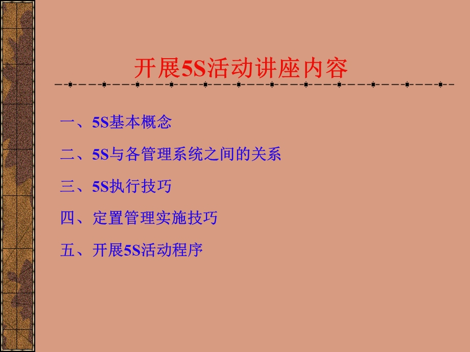 开展5S活动讲座内容.ppt_第1页