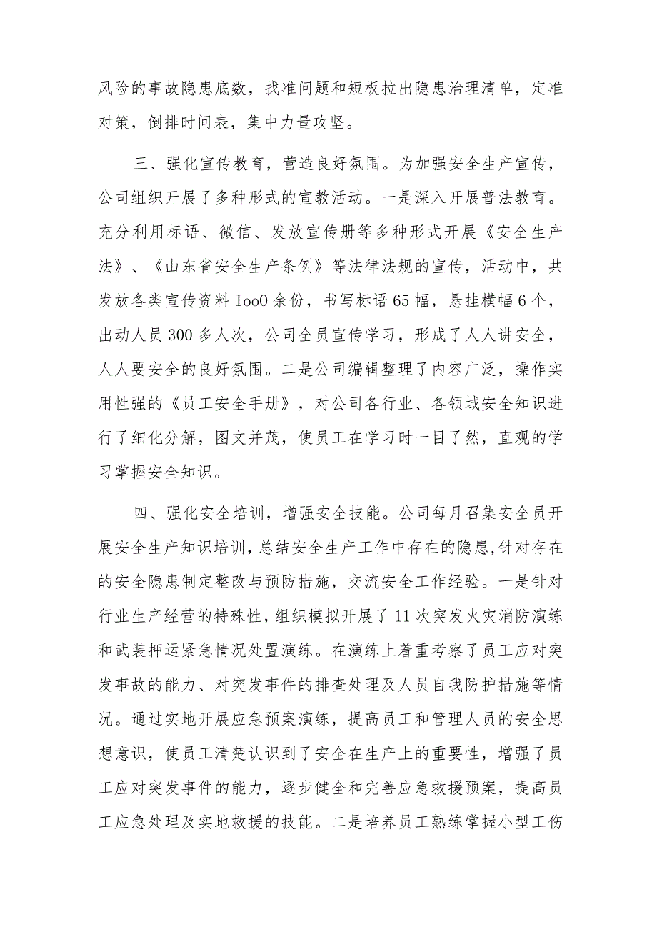 公司安全生产专项整治情况报告.docx_第2页