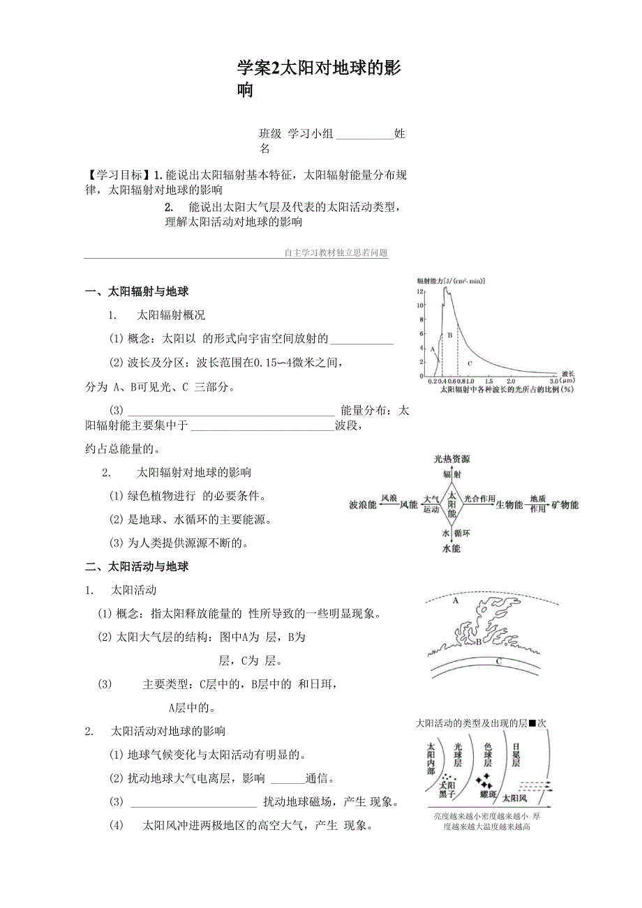 学案2太阳对地球的影响.docx_第1页