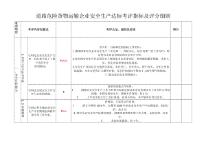 道路危险货物运输企业安全生产达标考评指标及评分细则.docx