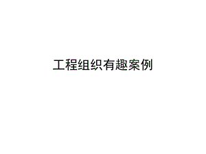 工程组织有趣案例.ppt