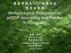 重庆市绿色GDP核算方法探索与实践Methodological.ppt