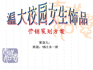 饰品营销策划方案PPT.ppt