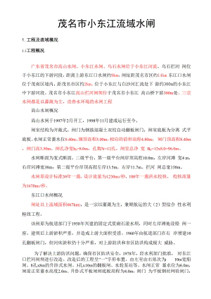 小东江流域三水闸设计资料.docx