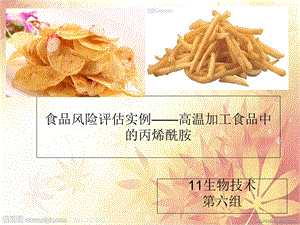 食品风险评估实例-高温加工食品中的丙烯酰胺.ppt