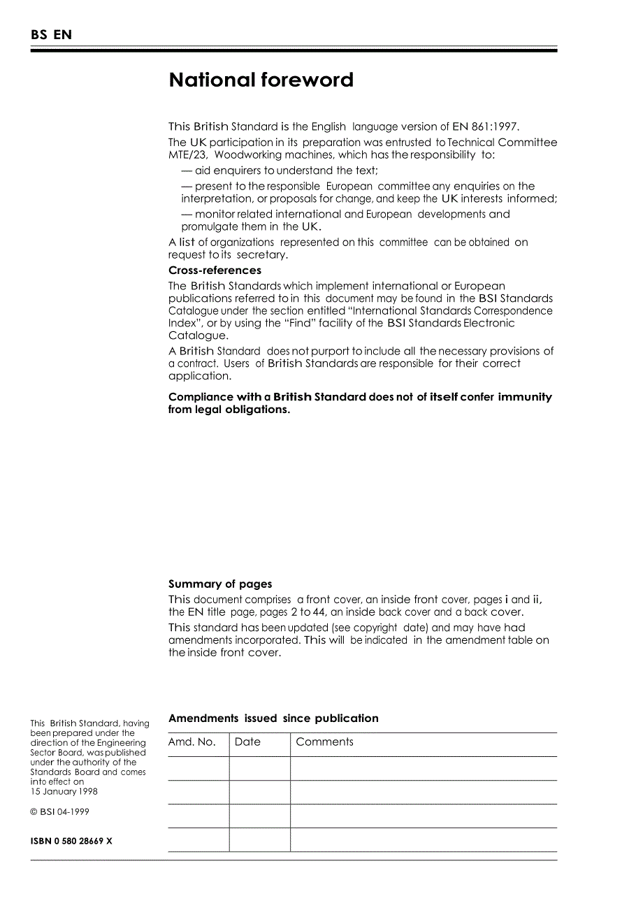 BS EN 8611998 Safety of woodworking machines — Surface planing and thicknessing machines.doc_第2页