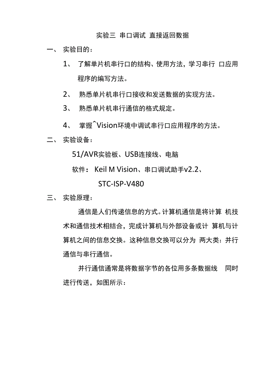 实验三串口调试 直接返回数据.docx_第1页