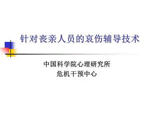 针对丧亲群众的哀伤辅导技术.ppt