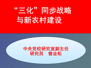 化与新农村提纲.ppt