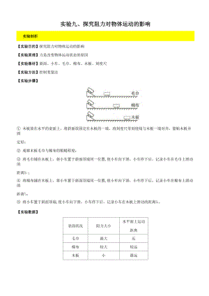 实验09 探究阻力对物体运动的影响实验.docx