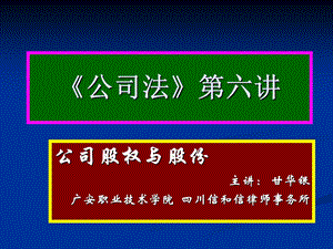 公司股权与股份.ppt