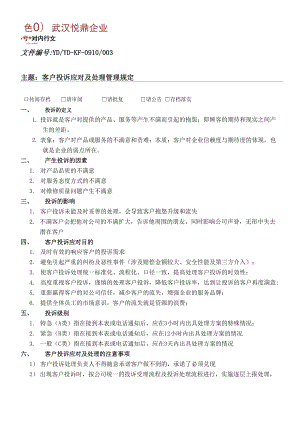 客户投诉应对及处理管理规定.docx