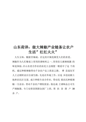 山东菏泽：做大辣椒产业链条让农户生活＂红红火火＂.docx