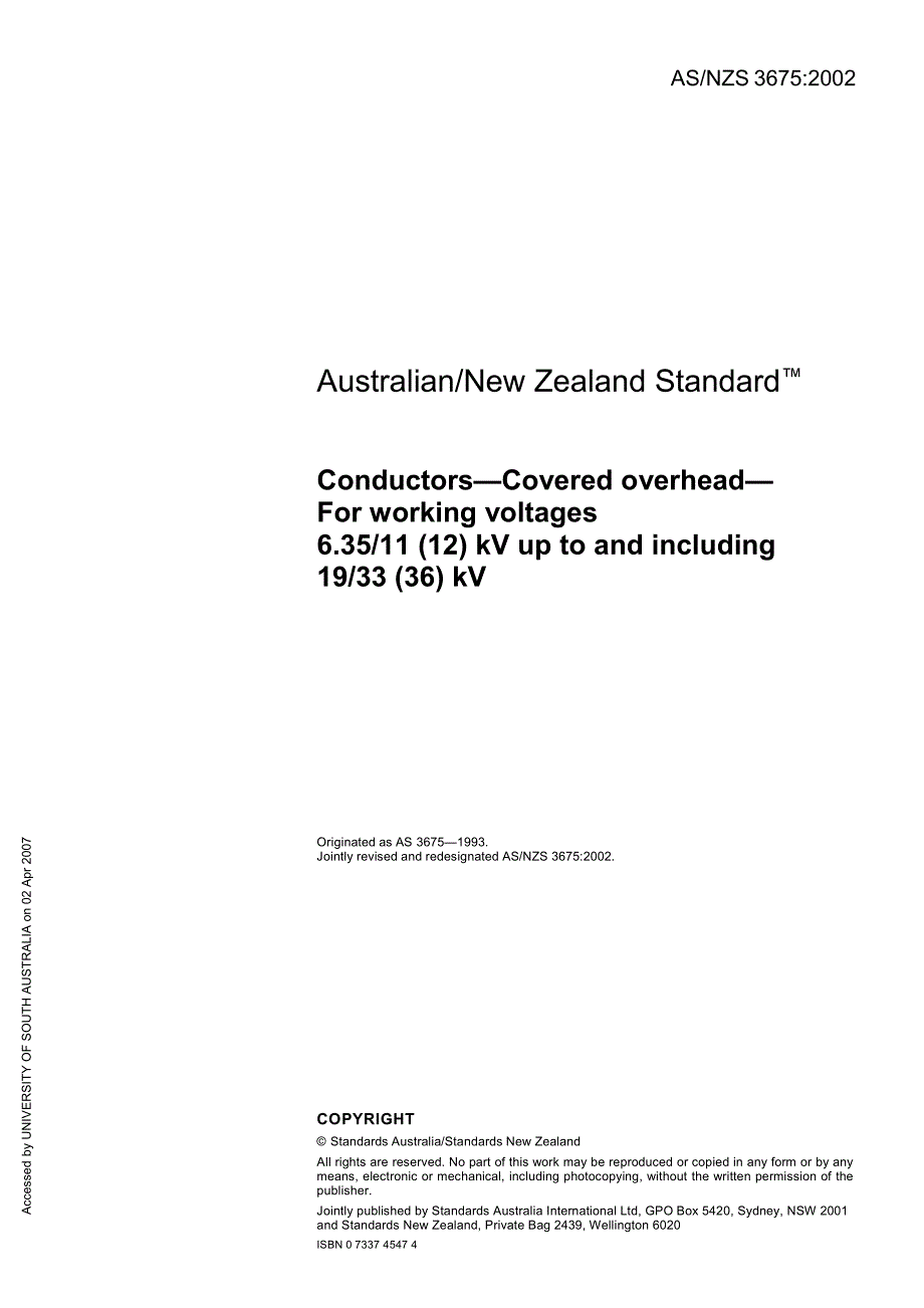 【AS澳大利亚标准】AS 36752002 Conductors—Covered overhead— For working voltages 6.3511 (12) kV up to.doc_第3页