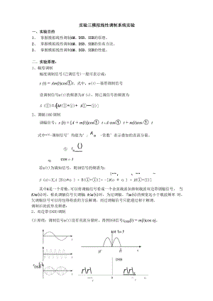 实验三 模拟线性调制系统实验.docx