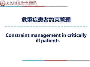 危重症患者约束管理.ppt