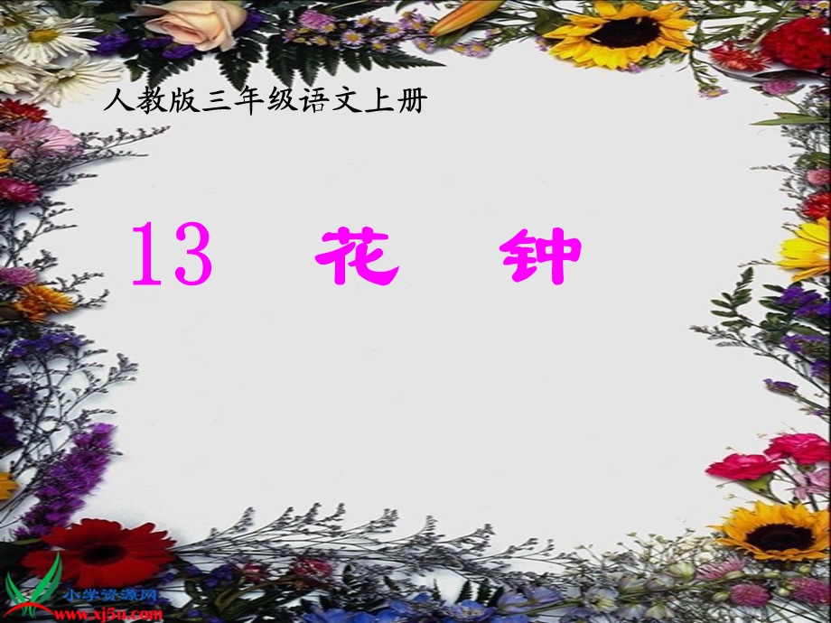 人教版三年级语文上册13《花钟》PPT课件梁润兴.ppt_第1页