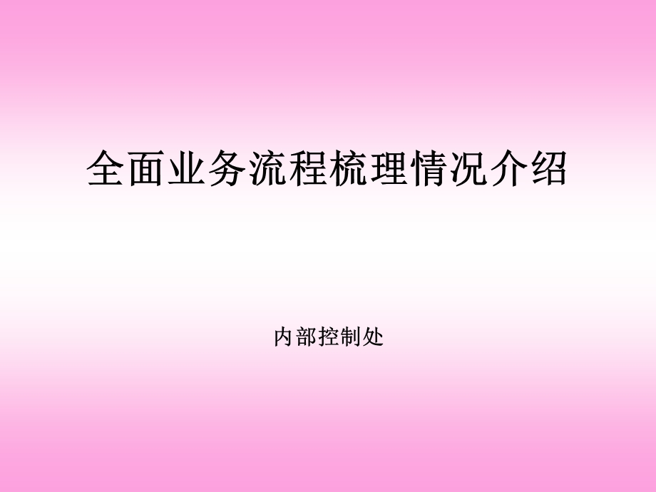 全面业务流程梳理情况介绍.ppt_第1页