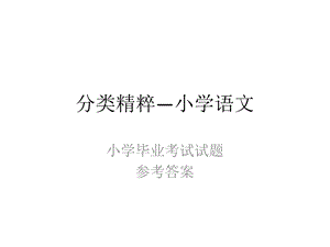 分类精粹-小学语文毕业考试参考答案.ppt