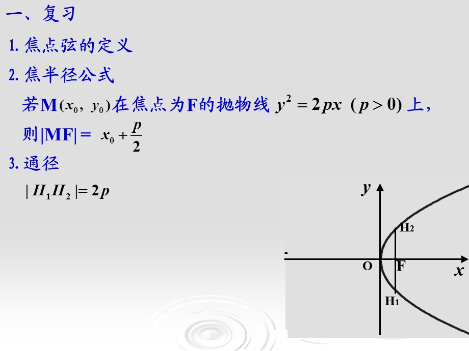 高二数学抛物线焦点弦的性质专题课件.ppt_第2页