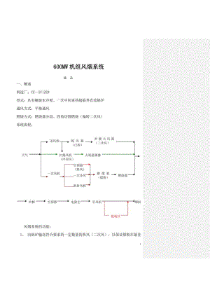 600MW机组风烟系统.doc