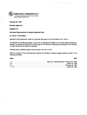 【UL标准】UL 745411995 Standard for Particular Requirements for BatteryOperated Drills.doc