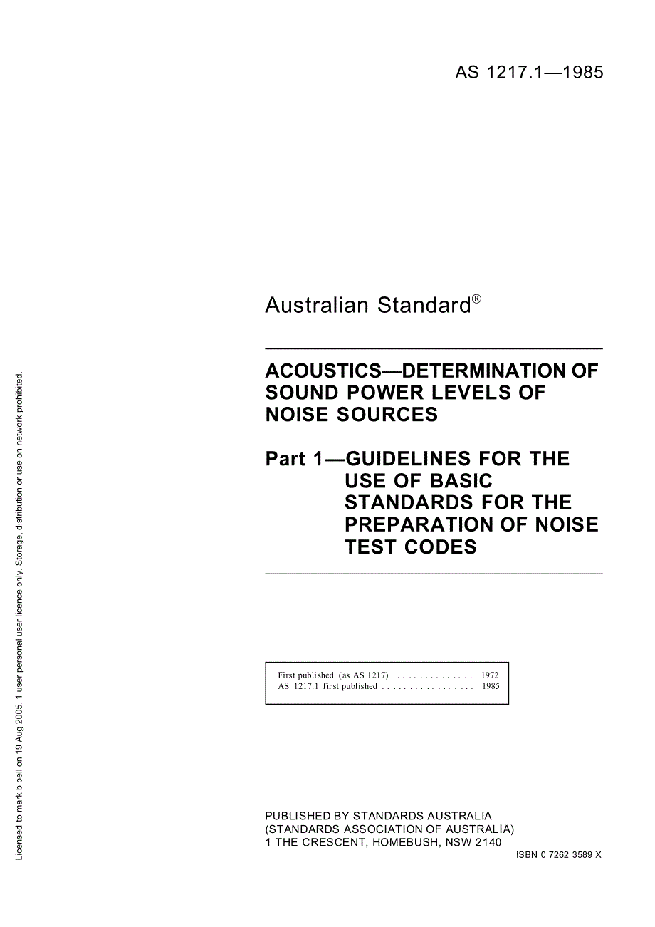 【AS澳大利亚标准】AS 1217.11985 AcousticsDetermination of sound power levels of noise sourcesGui.doc_第3页