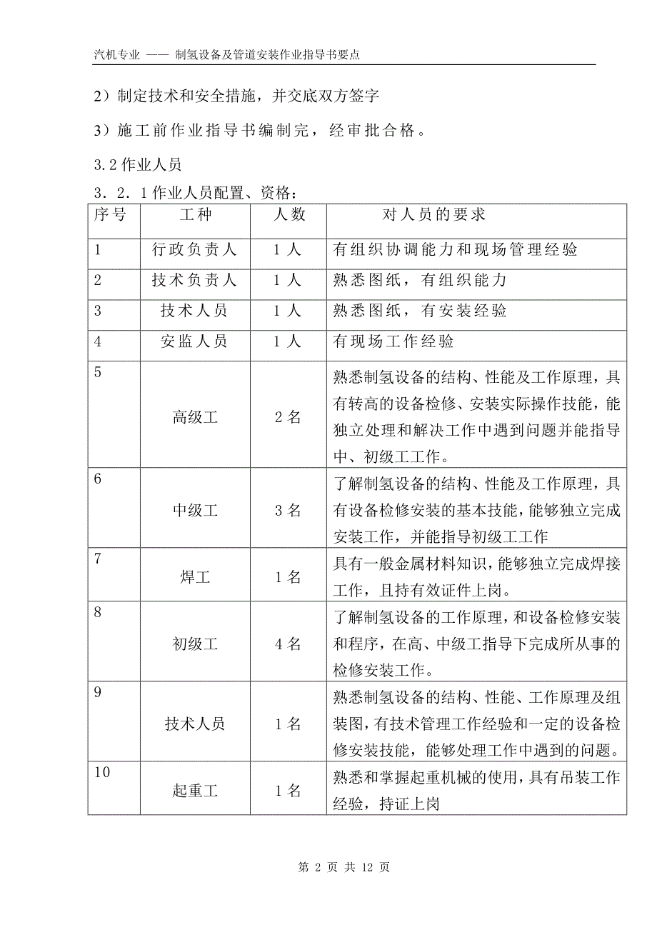 制氢设备及管道安装作业指导书要点国汽57 .doc_第2页