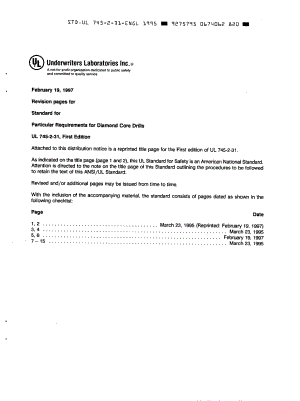 【UL标准】UL 7452311995 Particular Requirements for Diamond Core Drills.doc