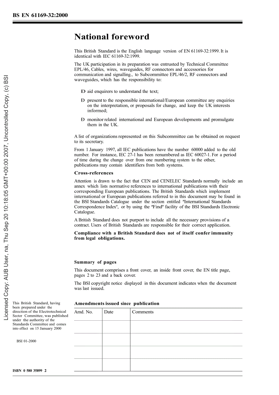 【BS英国标准】BS EN 61169322000 射频连接器.第32部分带螺纹耦合的外导体1,85mm(0,072in)的内径RF共轴连接器.特性阻抗50欧姆(1,85型).doc_第2页