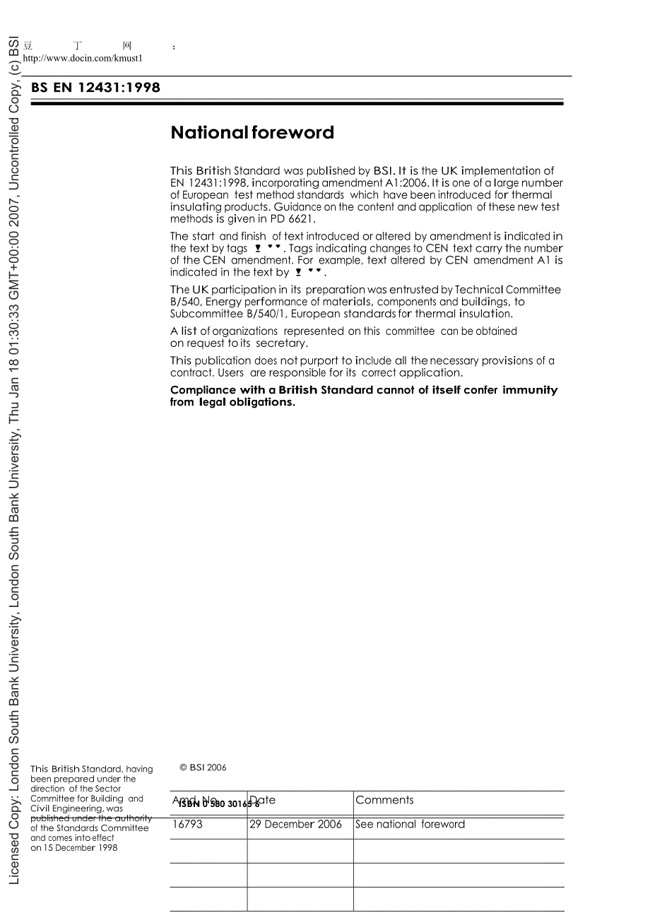 【BS标准word原稿】BS EN 124311998 Thermal insulating products for building applications. Determina.doc_第3页