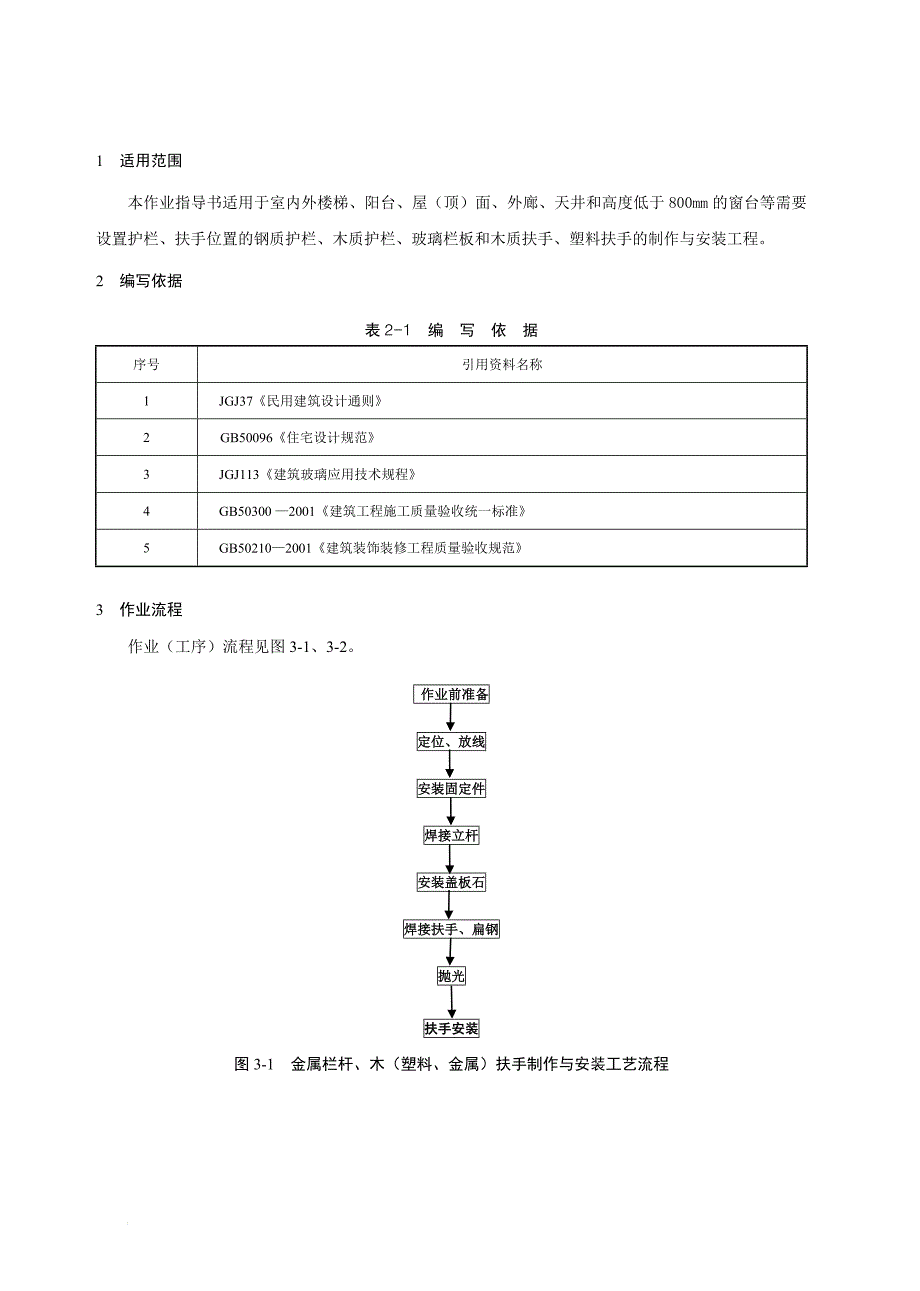 护栏、扶手制作与安装工程作业指导书.doc_第2页