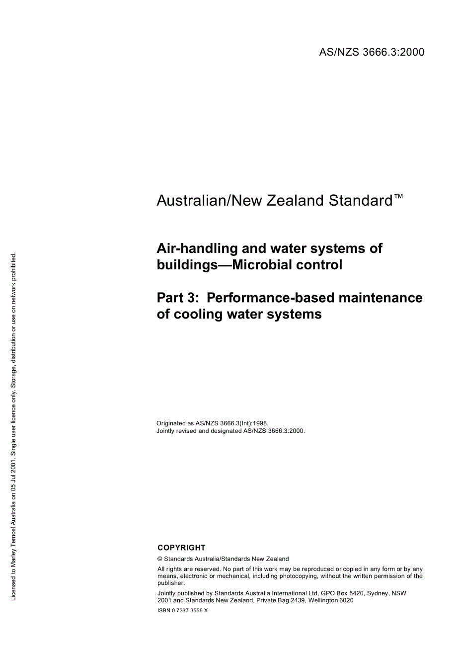 【AS澳大利亚标准】AS NZS 3666.32000 Airhandling and water systems of buildingsMicrobial control .doc_第3页