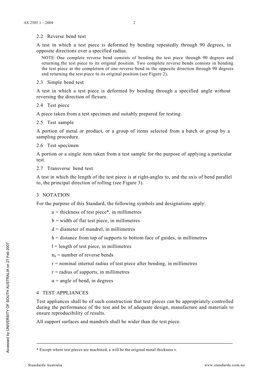 【AS澳大利亚标准】AS 250512004 Metallic materials Method 1 Sheet, strip and plate—Bend tests.doc_第2页