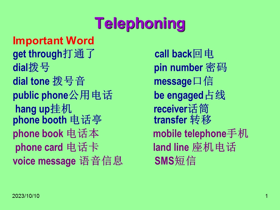 听说课PPTTelephoning.ppt_第1页