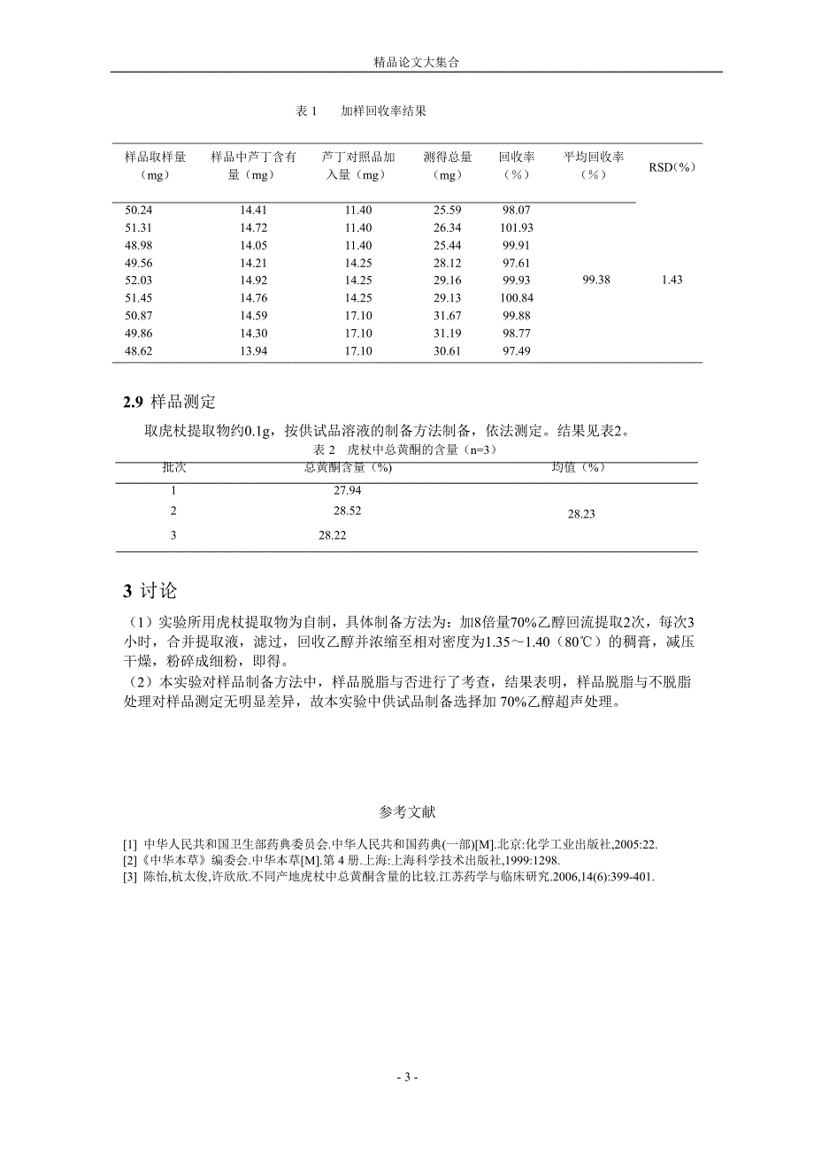 虎杖提取物中总黄酮的含量测定.doc_第3页