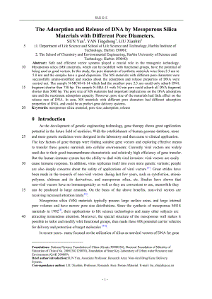 【精品论文】The Adsorption and Release of DNAMesoporous Silica.doc