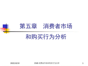 市场营销学课件5消费者市场和购买行为分析.ppt