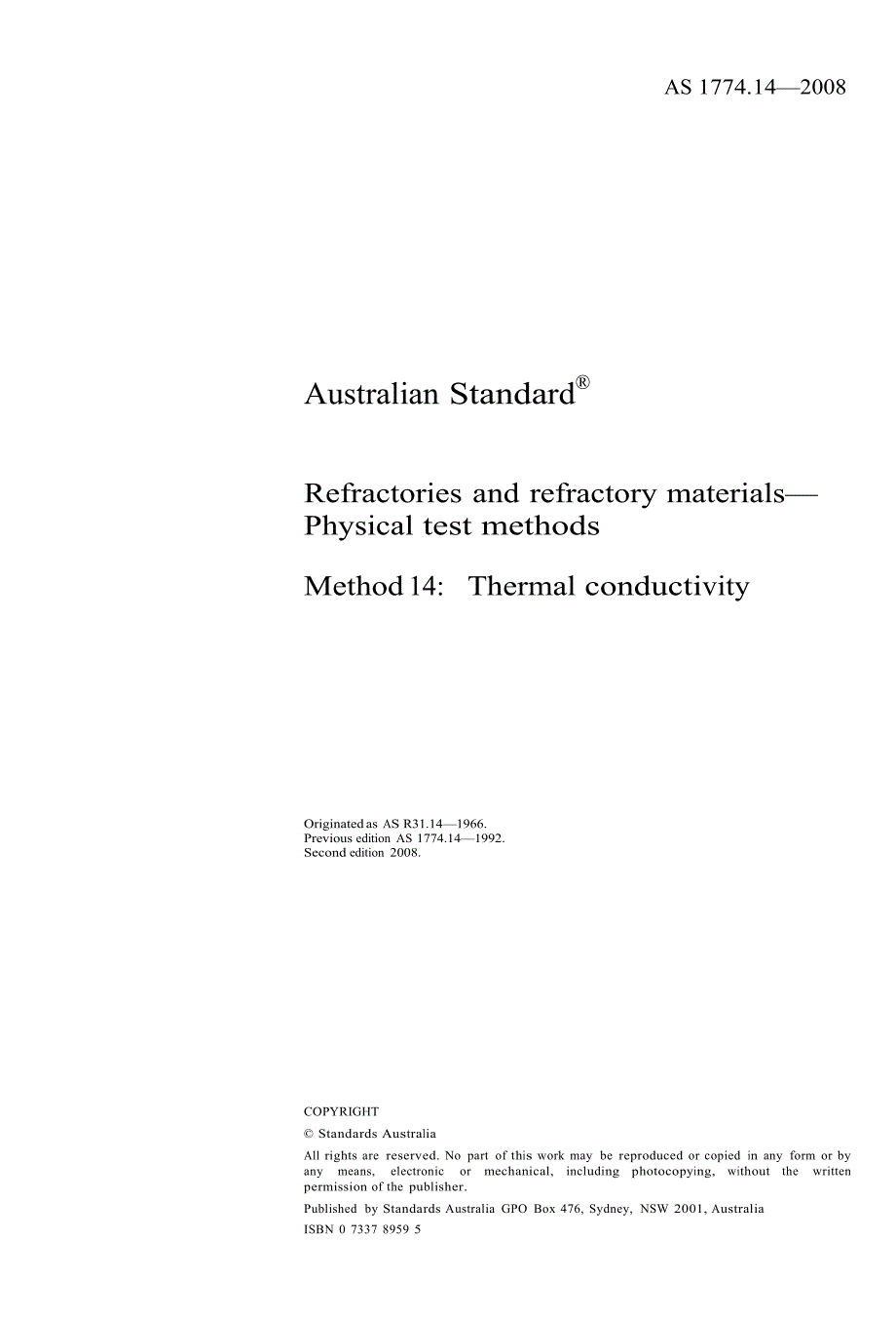 【AS澳大利亚标准】AS 1774.14 Refractories and refractory materials— Physical test methods Method.doc_第3页