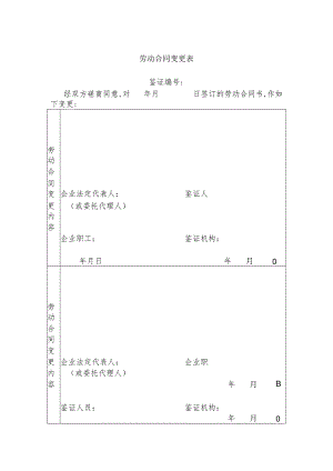 某公司劳动合同变更表(doc 2页).docx