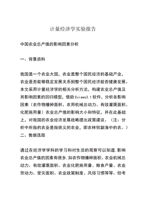 计量经济学实验报告.docx