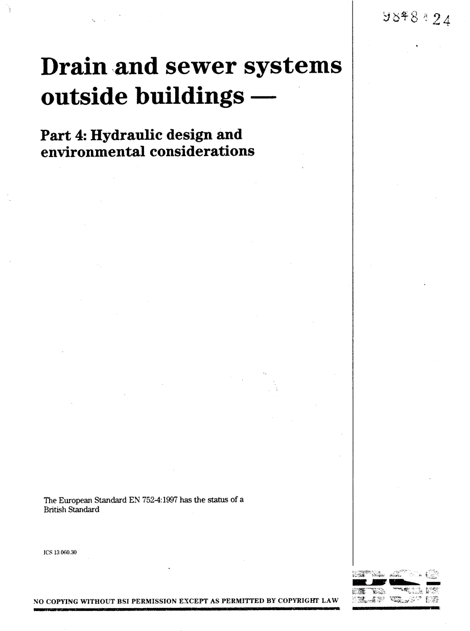 【BS英国标准】BS EN 75241998 室外建筑物的排水系统.液压设计和环境考虑.doc_第1页